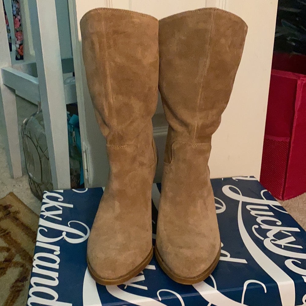 🤎Leather Lucky Brand Tan Boots Women’s 9.5🤎 - Picture 3 of 8